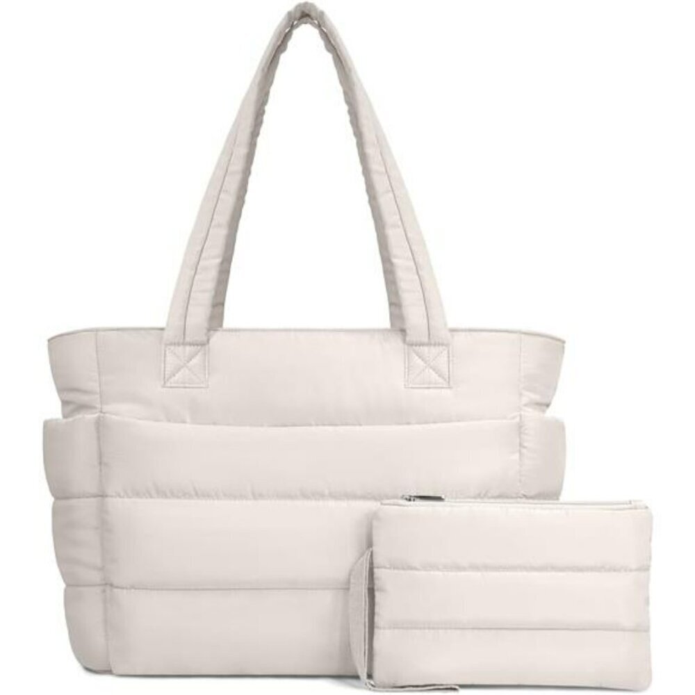 TOPDesign Puffer Tote Bag Quilted Lightweight Shoulder Bag for Work Travel